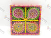 Clay Diya Diwali (Mitti) Green Purple & Yellow in Box